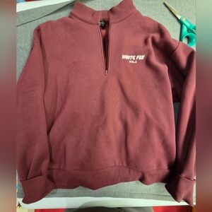 White Fox Offstage Zip Front Sweatshirt, Size S/M